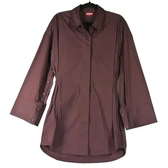 NEW, STAUD CINDY DRESS MERLOT in Merlot SIZE M #MD1427 - Picture 6 of 10